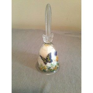 Vintage Avon Butterfly 24% Full Lead Crystal (1990) CLEAR Glass Bell